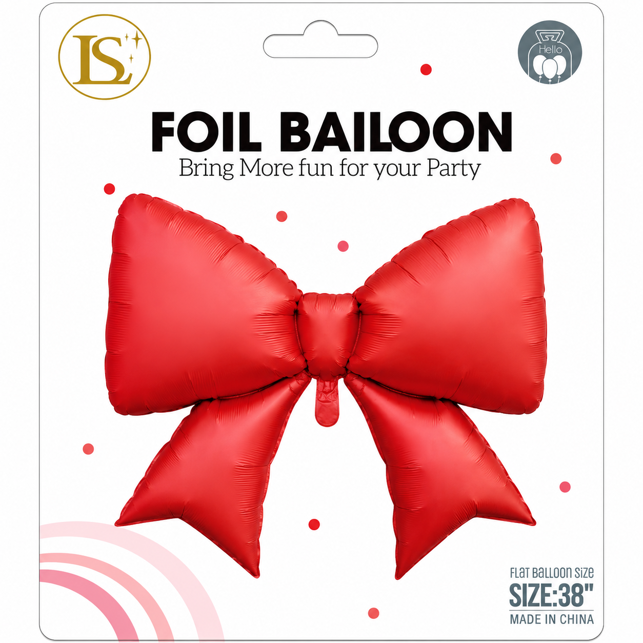 536f40a9-ee99-46fa-845c-40345f2efb04 38" Red Bow Balloon - Image 1