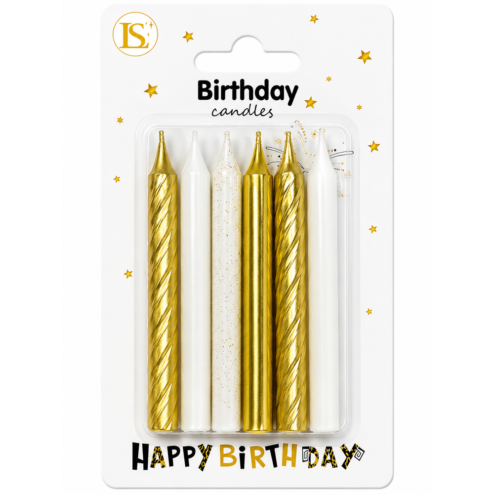 birthday_candles_gold_white_mix_1000x1000 metallic gold/white/gold-speckled candles - Image 1