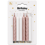 metallic Rose gold/white/Rose gold-speckled candles