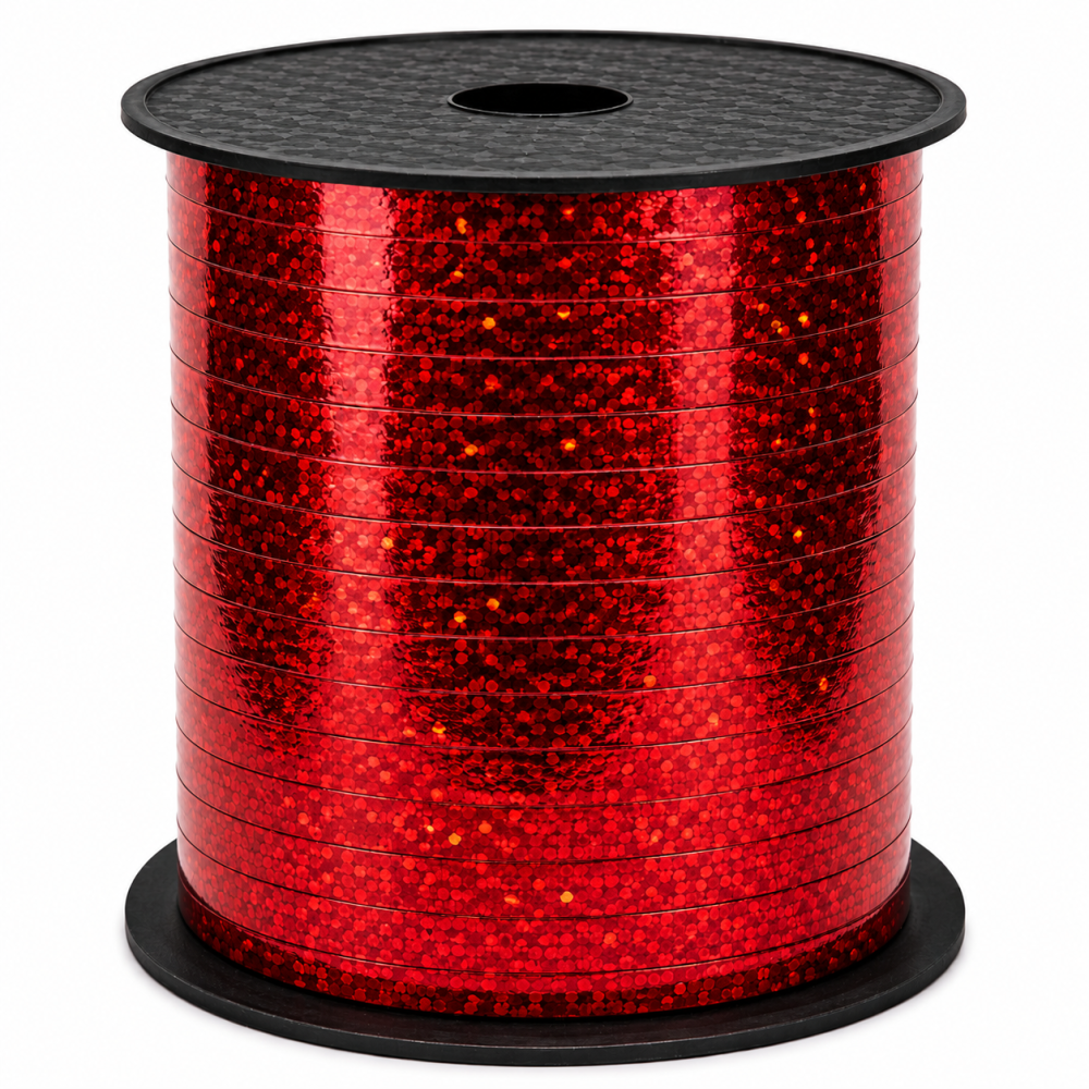 d5dae67c-3de8-456d-aa8c-43a9cd37b079 Red Holographic Curling Ribbons - Image 1